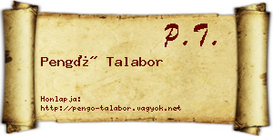Pengő Talabor névjegykártya